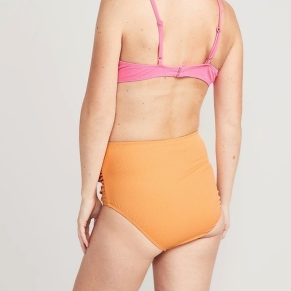 NWT Old Navy High Waisted Rib-Knit Swim Bottoms Medium - Picture 2 of 5